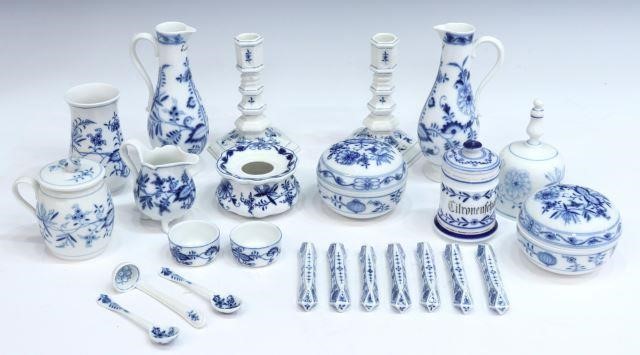 Appraisal: lot of German porcelain tableware Meissen in the Blue Onion