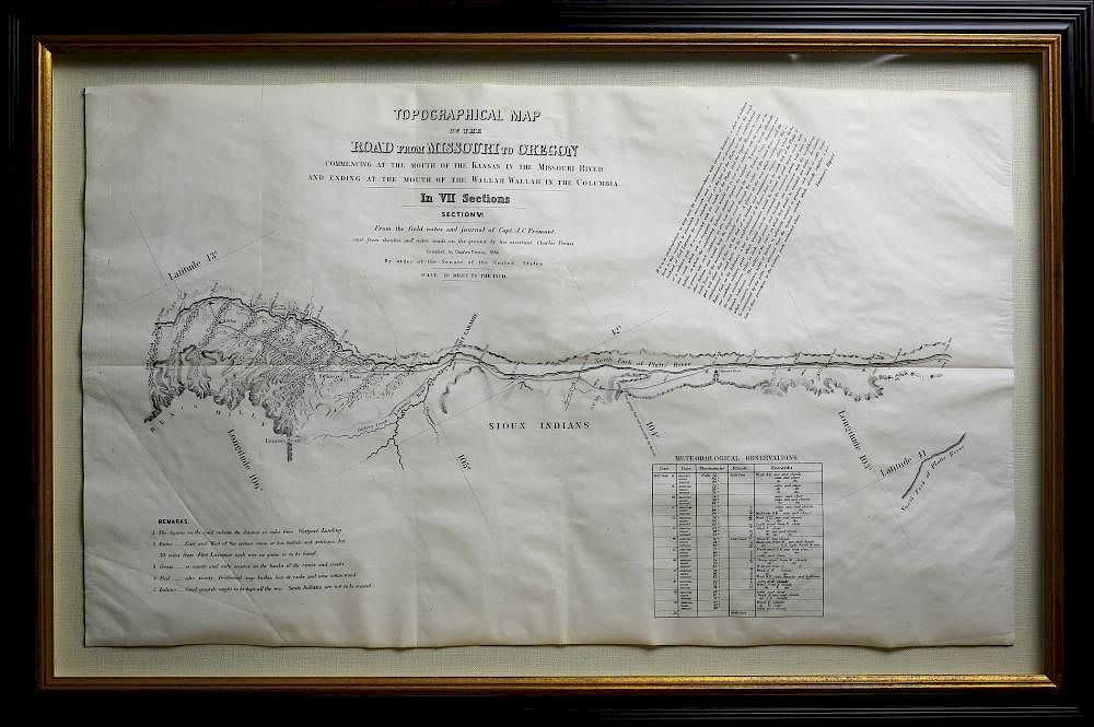 Appraisal: Stunning example of the Preuss-Fremont map the first map to