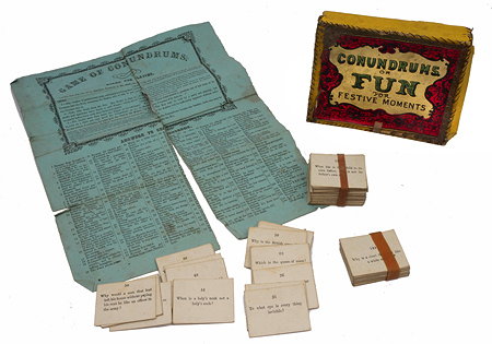 Appraisal: A TH CENTURY GAME 'CONUNDRUMS OR FUN FOR FESTIVE MOMENTS'