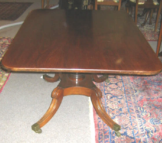 Appraisal: ENGLISH REGENCY MAHOGANY BREAKFAST TABLE Rectangular top flips up on