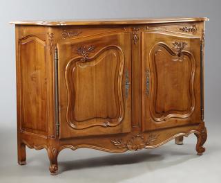 Appraisal: French Louis XV Style Parquetry Inlaid Bowfront Ch French Louis