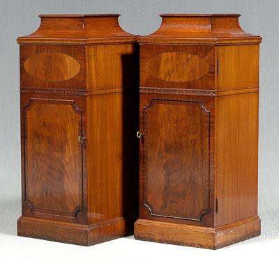 Appraisal: Pair Georgian style pedestal cbinets each mahogany with single door