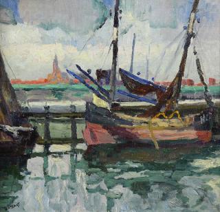 Appraisal: Painting Leon Londot Leon Londot Belgian - Port Scene oil