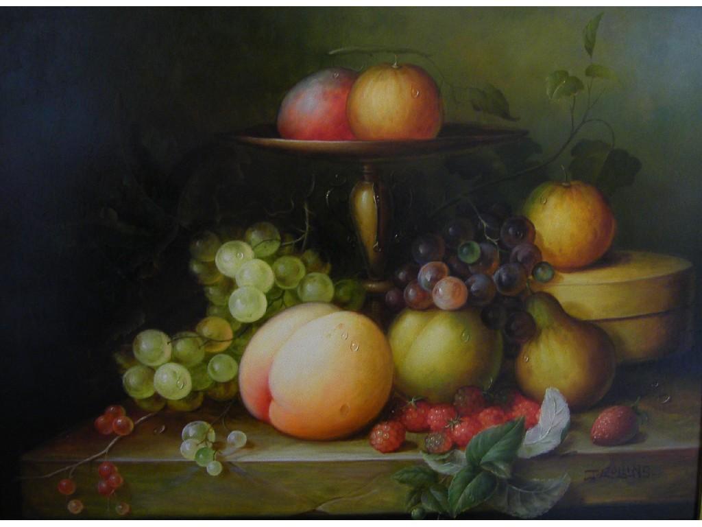 Appraisal: By J Collins born - still life of mixed fruit