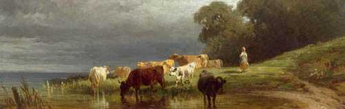 Appraisal: VOLTZ FRIEDRICH N rdlingen - Munich Cows at the river