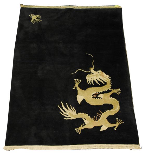 Appraisal: CHINESE DRAGON RUG circa feet inches x feet inches Provenance