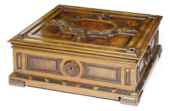 Appraisal: BOX Austrian circa Wood glass and other materials Decorated throughout