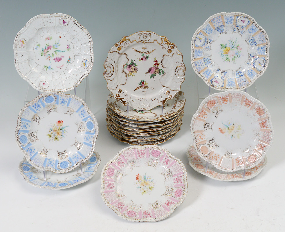 Appraisal: BOHEMIAN PLATES ENGLISH FLORAL PLATES To include Fischer Mieg Pirkenhammer