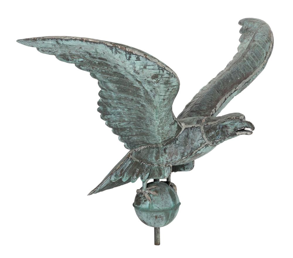 Appraisal: COPPER FULL-BODIED EAGLE WEATHER VANE TH CENTURY HEIGHT APPROX WIDTH