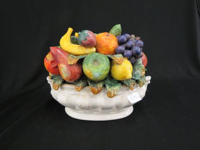 Appraisal: Italian Pottery Centerpiece of Fruit x