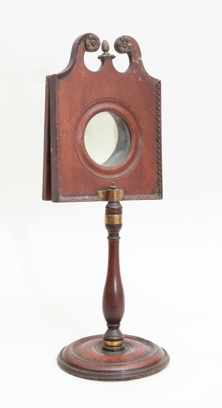 Appraisal: VICTORIAN BRASS-MOUNTED MAHOGANY STANDING MAGNIFYING GLASS x x in Estimate