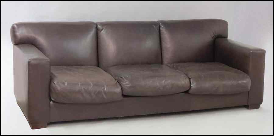 Appraisal: RALPH LAUREN BROWN LEATHER SOFA H '' W '' D