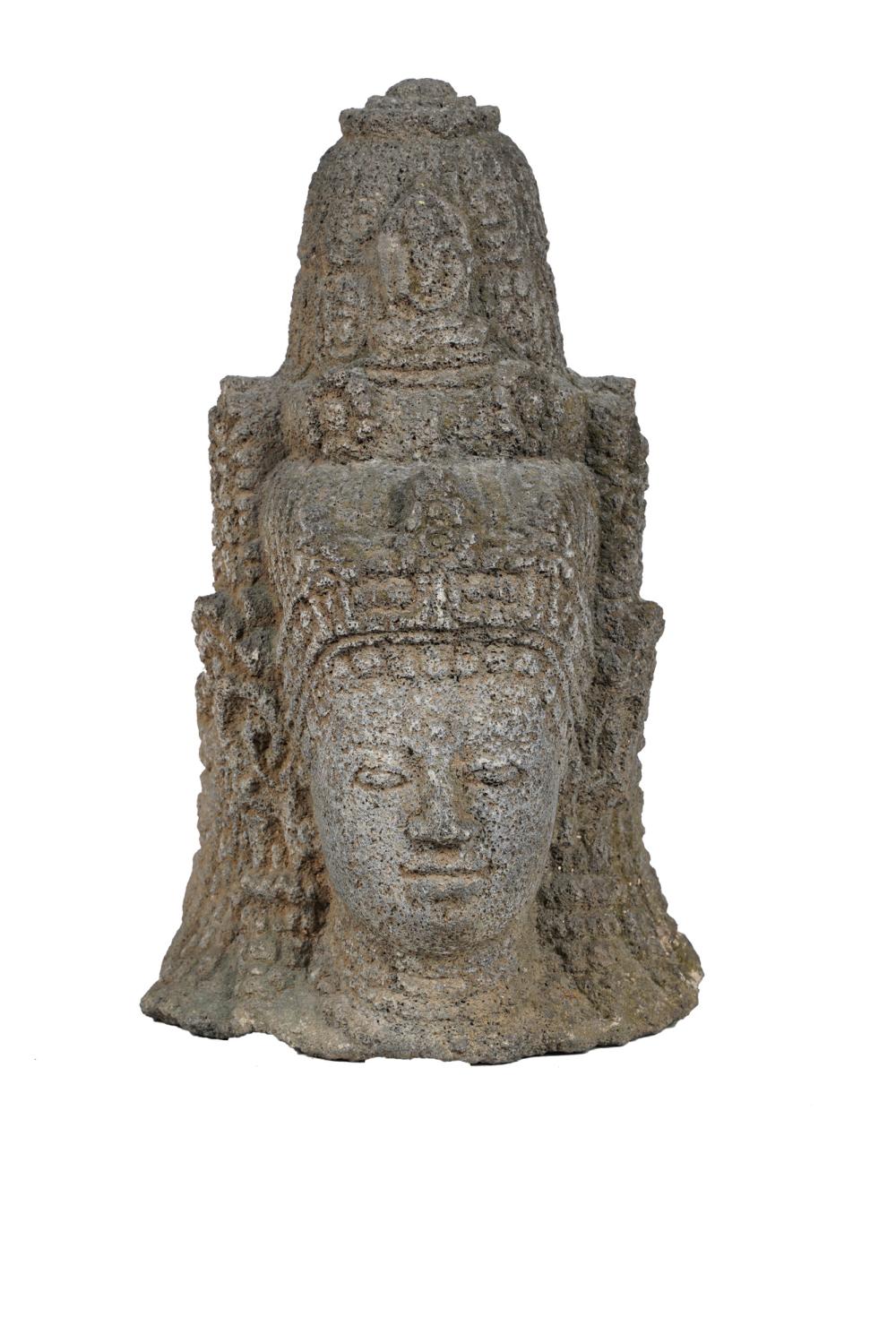 Appraisal: CAMBODIAN STYLE STONE BUSTProvenance The Estate of Donald Simon son