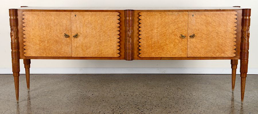 Appraisal: MAPLE ELM ITALIAN SIDEBOARD BY PAOLO BUFFA C A four