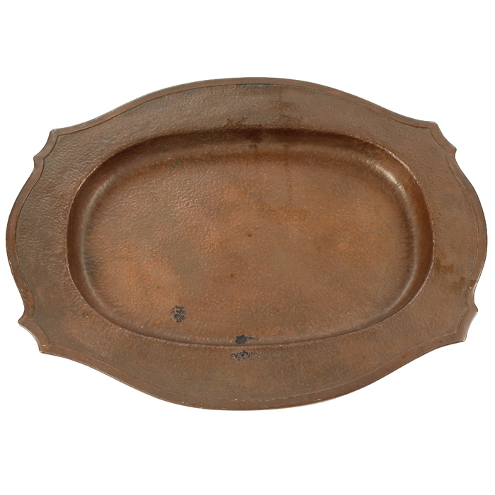 Appraisal: Fred Brosi tray attribution in hammered copper unsigned original patina