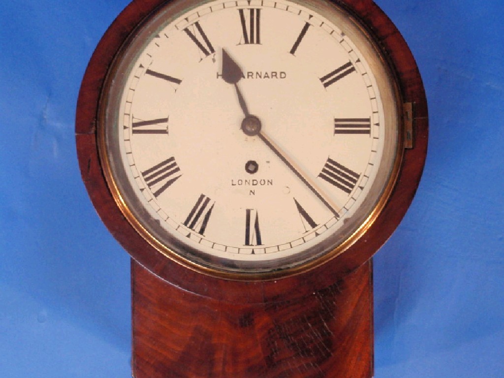 Appraisal: A Victorian mahogany drop dial wall clock with single fusee