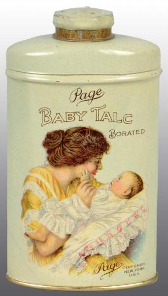 Appraisal: Page Baby Talc Tin Description Manufactured by the Page Perfumer