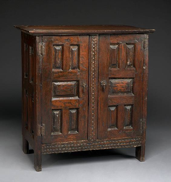 Appraisal: A Spanish Baroque oak cabinet th century and later The