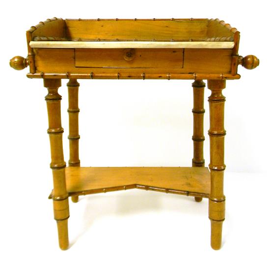 Appraisal: Aesthetic movement miniature wash stand c bamboo and bamboo turned