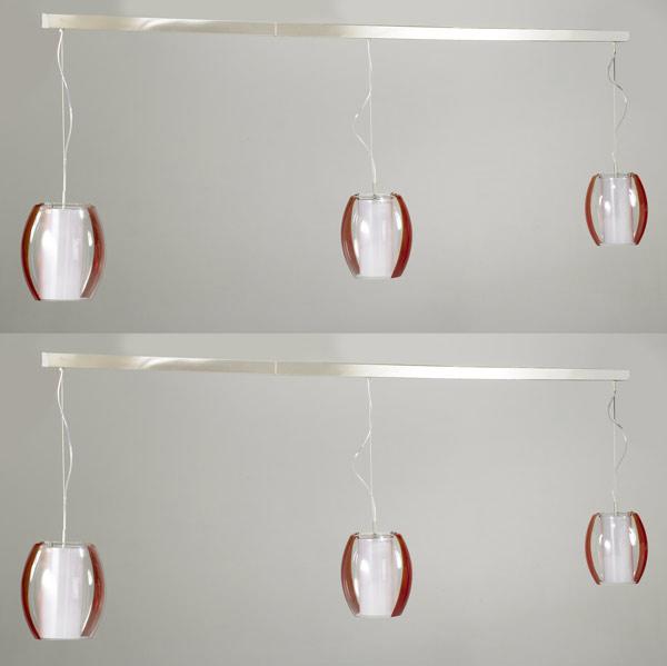 Appraisal: LA MURRINA Lighting system consisting of two -section polished steel