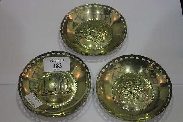 Appraisal: A COLLECTION OF THREE CONTINENTAL WHITE METAL DISHES of circular