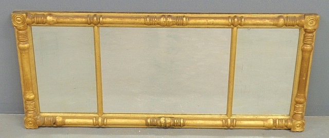 Appraisal: - Classical form gilt wood over-mantel mirror h x w