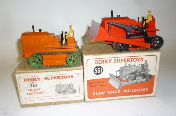 Appraisal: Heavy tractor orange green tracks boxed and Blawknox Bulldozer red