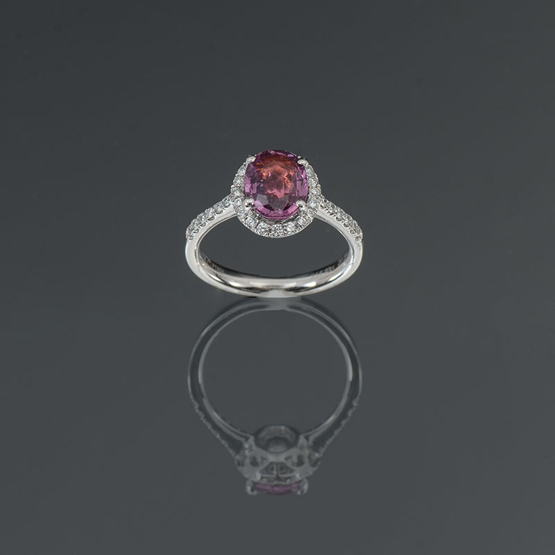 Appraisal: RARE CT NATURAL PINK SAPPHIRE RING IN PLATINUM Featured sapphire