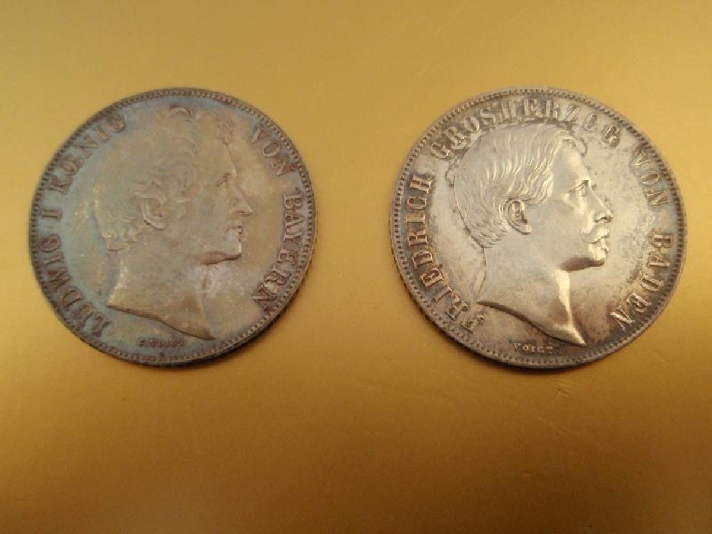 Appraisal: German Coins Baden one gulden and Bavaria one gulden