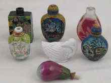 Appraisal: A collection of seven Chinese snuff bottles including cloisonne enamel