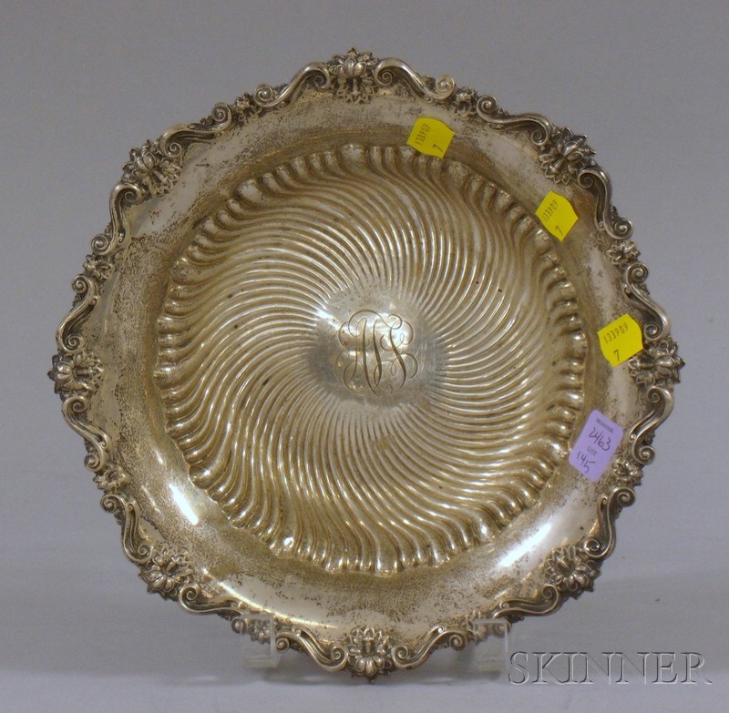 Appraisal: Sterling Silver Fruit Bowl Shreve Crump Low with raised floral