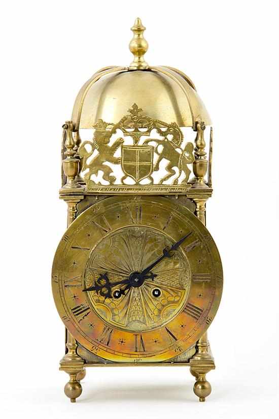 Appraisal: English brass lantern clock late th century reproduction of th