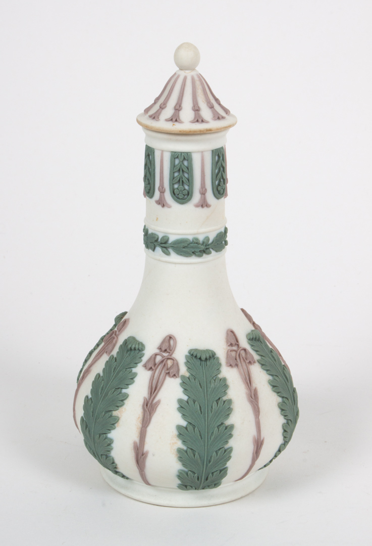 Appraisal: Wedgwood tricolor jasperware scent bottle th century acanthus and Lily