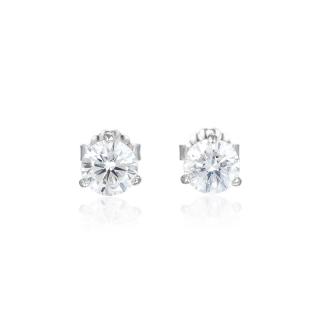 Appraisal: A Pair of Diamond Stud Earrings Each stud earring set