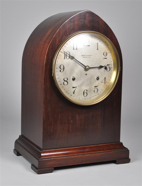 Appraisal: Seth Thomas Sonora Chime Mantel Clock Turn-of-the-Century Mahogany cathedral style