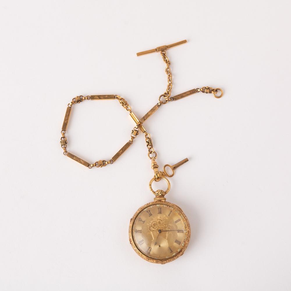 Appraisal: K GILT DIAL BRITISH KEY WIND POCKET WATCH An K