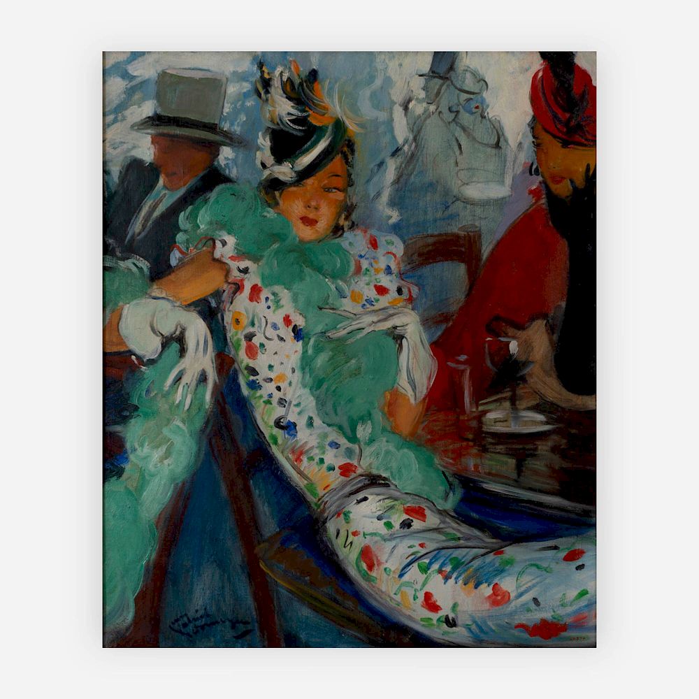 Appraisal: Jean-Gabriel Domergue - Au Bar Lot Jean-Gabriel Domergue French -