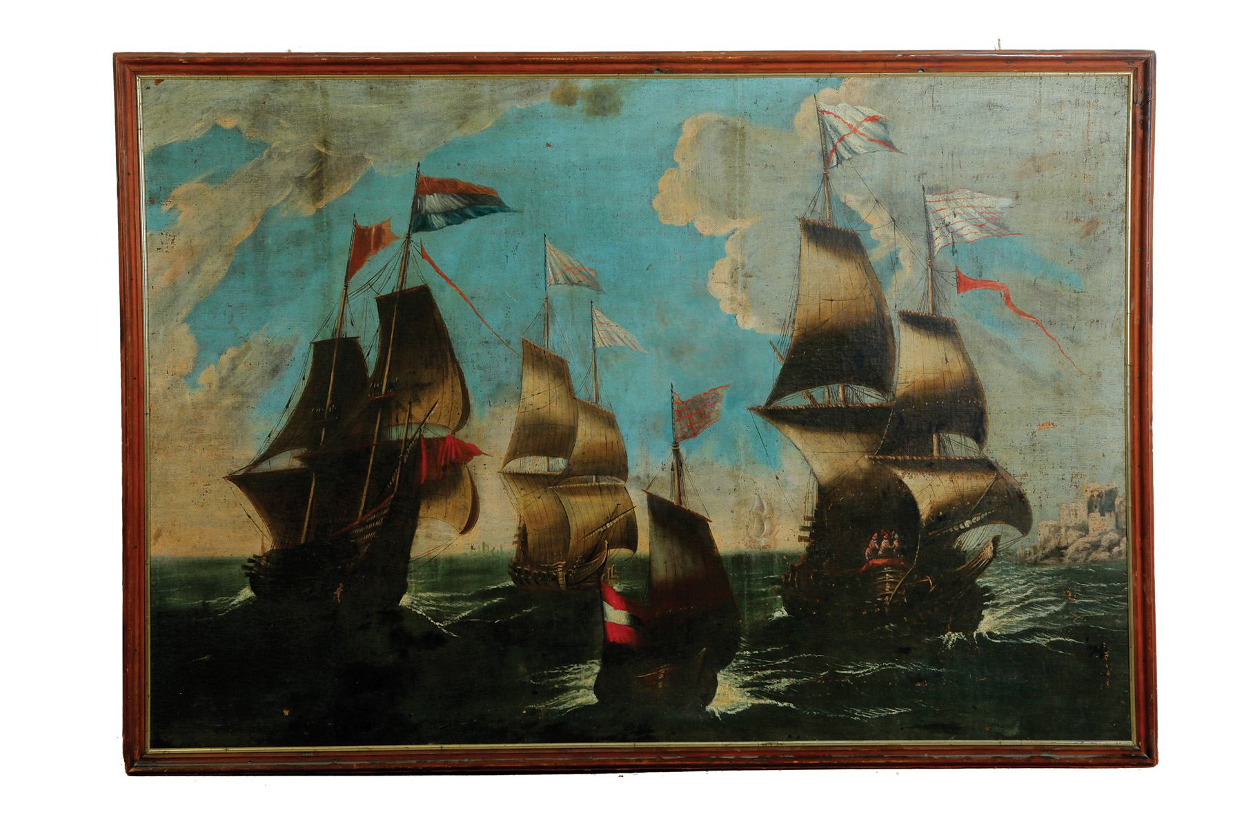 Appraisal: SEA BATTLE NORTHERN EUROPEAN SCHOOL TH- TH CENTURY Oil on