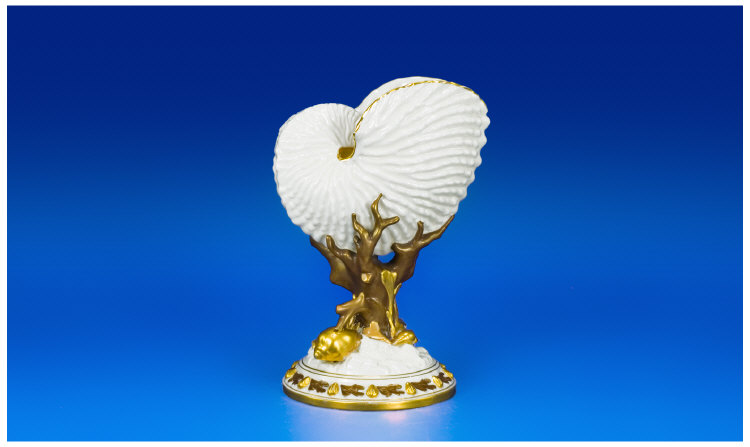 Appraisal: Royal Worcester Conch Shell Vase in Cream and Gold Royal