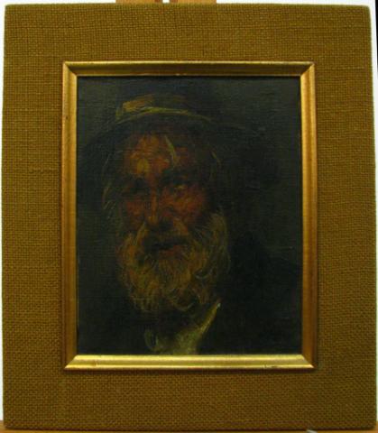 Appraisal: Unclearly Signed x Oil on Canvas Bearded Man Portrait x