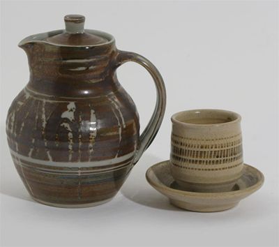 Appraisal: Harry May Davis a Crowan Pottery porcelain coffee pot and