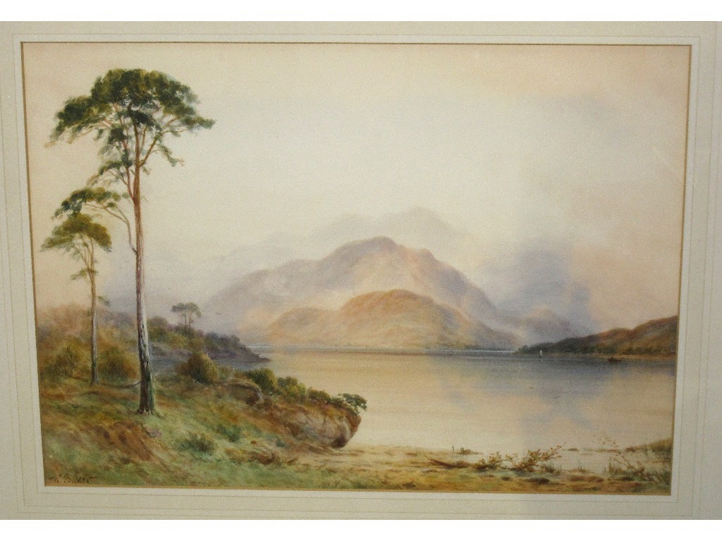 Appraisal: W BANKS Pair of watercolour loch scenes both signed