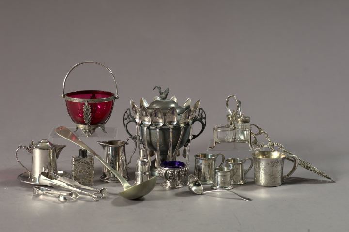 Appraisal: Seventeen-Piece Collection of Sterling and Silverplate Hollowware and Flatware including