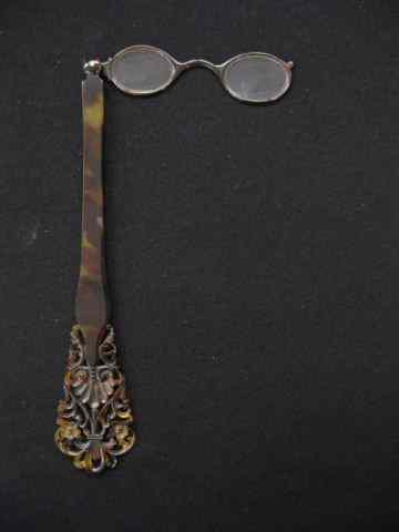 Appraisal: Carved Tortoise Shell Lorgnette late thcentury - '' handle excellent