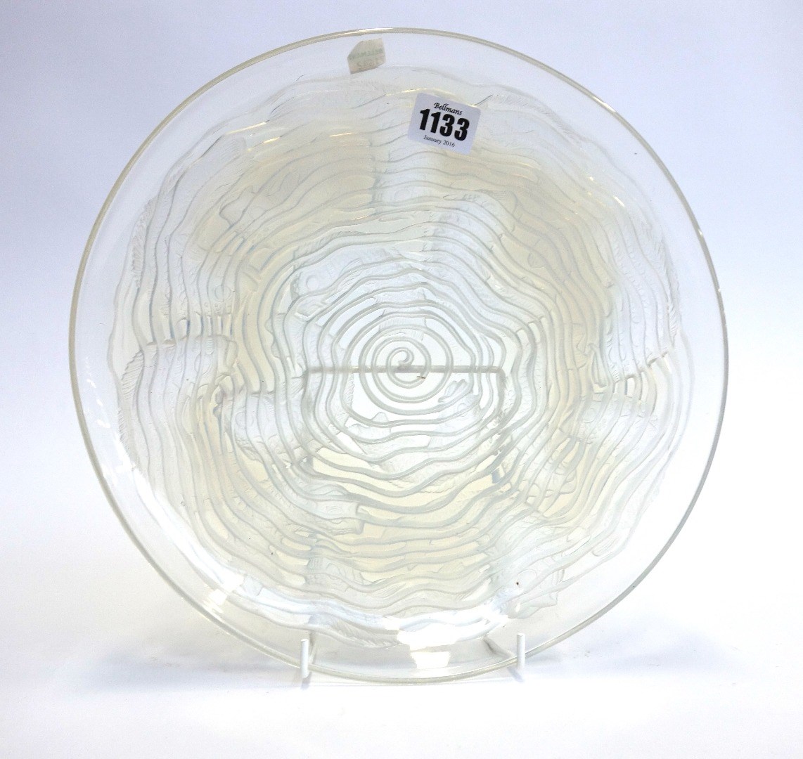 Appraisal: A Lalique 'Dauphins' opalescent circular glass shallow dish circa with