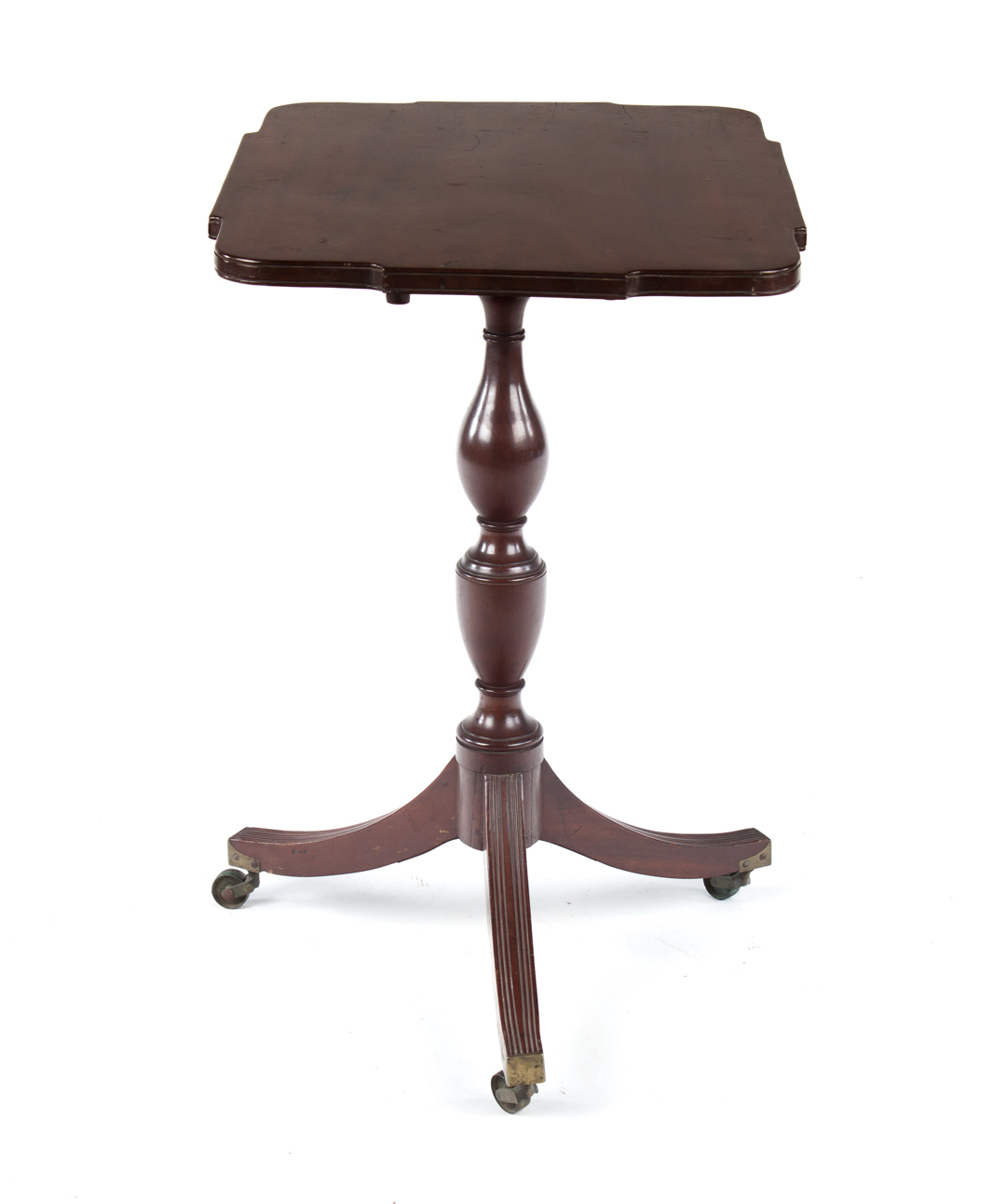 Appraisal: Late Federal mahogany tilt-top candlestand possibly Philadelphia circa shaped top