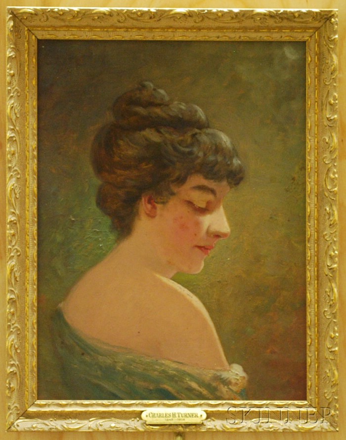 Appraisal: Charles Henry Turner American - Lot of Two Female Portraits