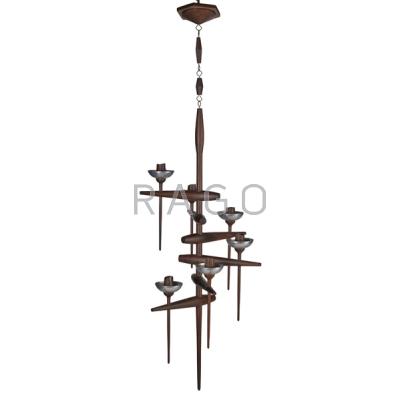 Appraisal: JAMES MARTIN - Hanging candelabrum New Hope s Walnut aluminum