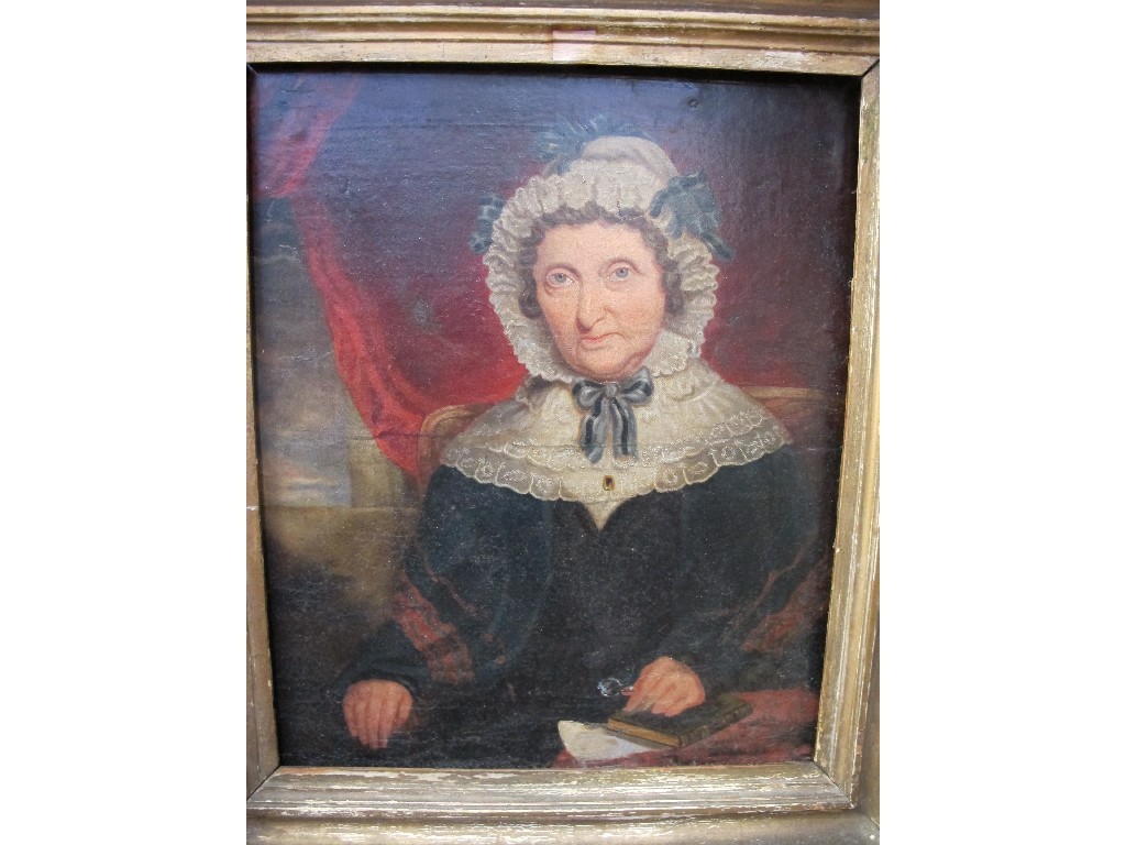 Appraisal: Oil on laid down canvas portrait of a lady