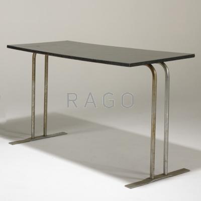 Appraisal: ART DECO Desk ca Chromed steel painted plywood and laminate